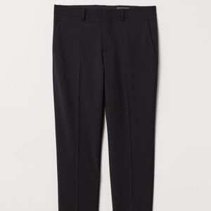 H&M Men Black Slim Fit Wool-blend Suit Dress Pants